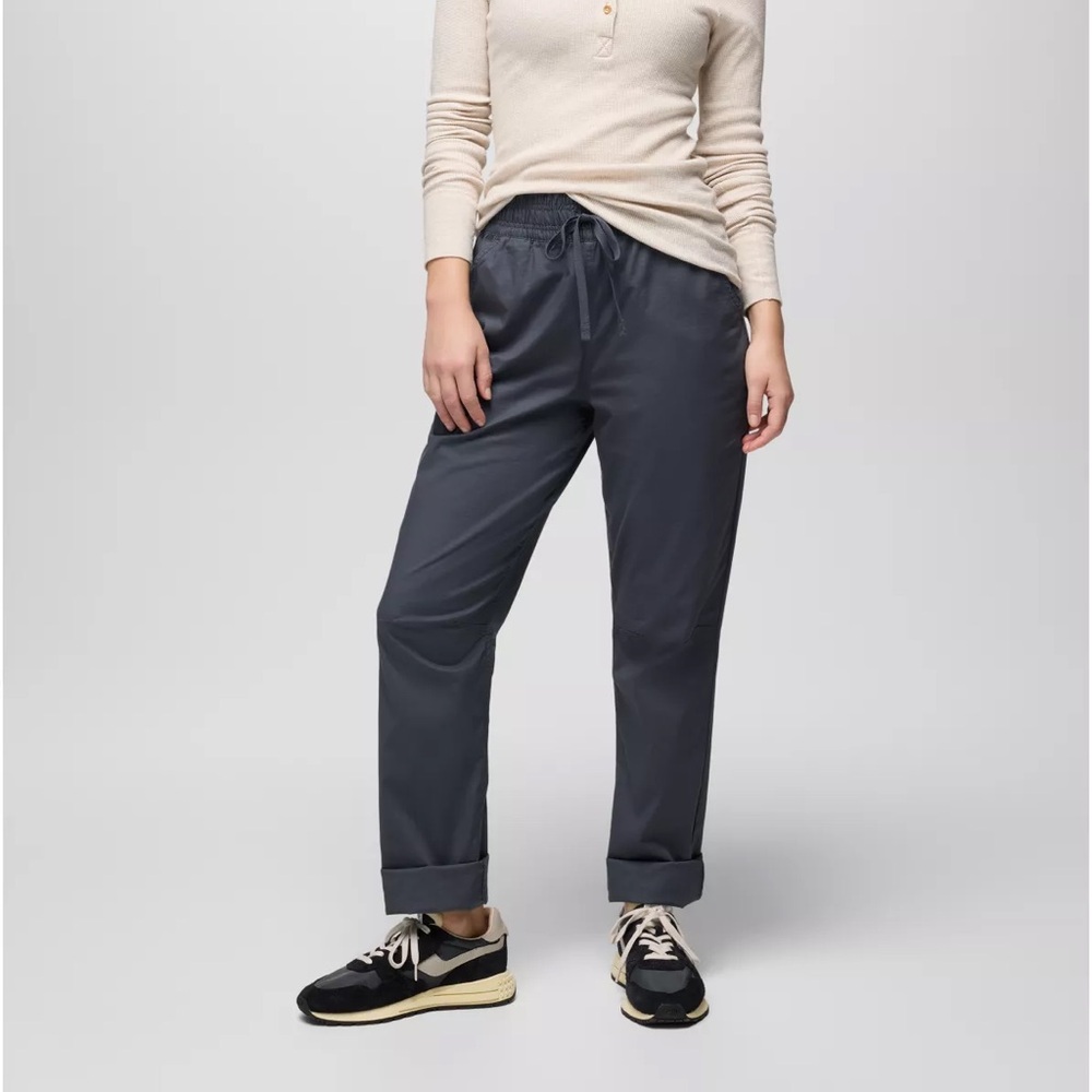 Prana Charcoal Women’s Pants Size 8 Cotton Elastic Waist Cargo, Trek Casual